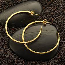 Maybe you would like to learn more about one of these? Gold Hoop Earrings Large Hammer Finish In 24k Gold Plate