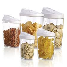 If you would like to know about any products details follow the description link. Pinzz Locking Clear Acrylic Plastic Kitchen Food Storage Containers Jars Canister Set Ideal For Sugar Tea Coffee Rice Pasta 5piece Set Buy Online In Bahamas At Bahamas Desertcart Com Productid 49096677