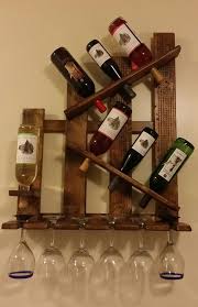 Wooden wine rack seedlings shape bar stand for 4 bottles 4 glass oak base white. Wooden Pallet Bar Ebay Novocom Top