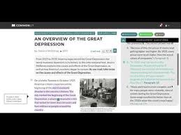 Commonlit serves an immediate need felt by all teachers who are trying to align their instruction to the common core standards.i work with teachers every day who could benefit greatly from this resource. An Overview Of The Great Depression On Commonlit Review Youtube