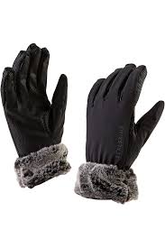 sealskinz womens sea leopard lux gloves black