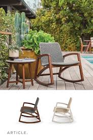 Lynea Freckle Gray Rocking Chair In 2020 Modern Outdoor Rocking Chairs Outdoor Chairs Patio Rocking Chairs