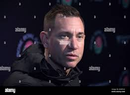 Oregon Ducks offensive coordinator Marcus Arroyo, who has been named UNLV  Rebels head coach, during a news conference prior to the 2020 Rose Bowl,  Sunday, Dec. 29, 2019, in Los Angeles. (Kirby