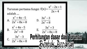 Begin mathsize 14px style y equals fraction numerator 3 over denominator x minus 2 end fraction . Perhitungan Dasar Dari Turunan Bentuk Pecahan Youtube