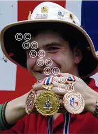 39835319-Allen Hodgson [CORR] from Drumburgh near Carlisle with his medals  from the 2007 Transplant games. Allen had a heart transplant in 2005 and  was a member of the team from the Freeman