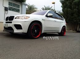 Black And Red Wheels White Bmw X5 With Matte Black Strasse Wheels Photo By Strasse Forged Bmw Bmw X5 Matte Black