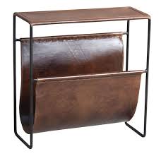 Porte Revues En Metal Et Cuir Porte Revue Bout De Canape Petit Meuble Rangement