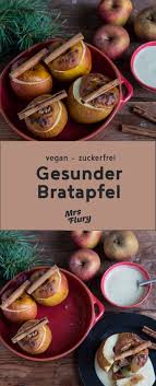 Gesunder Bratapfel Mit Vanillesauce Veganes Dessert Mrs Flury Rezept Gebratene Apfel Gesunde Desserts Gesundes Essen
