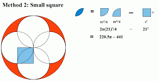 What Is The Total Area Of The Shaded Region The Largest Circle Has A Diameter Of 84 And Inside It Are 4 Overlapping Circles The Pr Circle 12 Year Old Problem