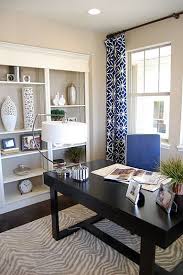 Tan Apartment Walls Espresso Furniture White And Colbalt Navy Home Office Design Home Office Decor Home Office Space