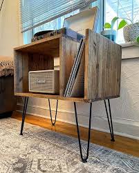 Don't feel constrained by the record cabinet's name, though. Buy Table For Record Player Stand Cabinet Mcm Mid Century Modern With Hairpin Legs Online In Indonesia B091v6s11z