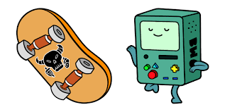 Make a skateboards by decorating with acrylic paint, sand paper, and sharpie marker. Adventure Time Bmo Skateboard Cursor Sweezy Custom Cursors