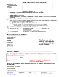 Applicants from outside uganda will follow a similar process with the online booking but the mode of payment is only by visa or master card for the $30. Fillable Online Application For Certificate Of Good Conduct Bundesamt Fr Justiz Fax Email Print Pdffiller