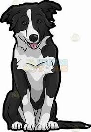 Black And White Collie Dog A Calm Border Collie Puppy Vector Clip Art Cartoon Dog Trends Collie Dog Border Collie Dog