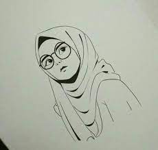 150 Gambar Kartun Muslimah Berkacamata Cantik Sedih Terlengkap Menggambar Dengan Pensil Sketsa Gambar