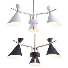 Horn Bathroom Chandelier Metal 3 Lights Contemporary Pendant Lighting In Macaron Black White Susuohome Com