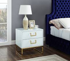 Nova Gold White Night Stand 816 Meridian Furniture Night Stands In 2020 Bedroom Decor Cozy Nightstand Decor Bedroom Decor