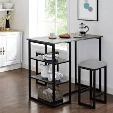 Mainstays 3 Piece Metal Pub Set With Faux Concrete Top Gray And Black Walmart Com In 2020 Dining Stools Pub Table Sets Pub Set