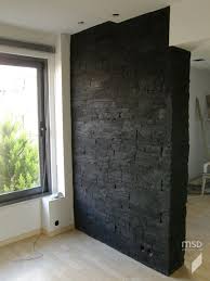 Schwarze Steinwand Wohnbereich Stone Walls Interior Stone Wall Design Black Brick Wall