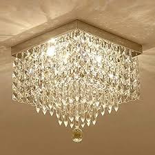A thicker gauge wire than the typical 18awg utilized by others. Moooni Hallway Crystal Chandelier Modern Square Raindrop Flush Mount Ceiling Light Fixture For Closet Foyer W12 Buy Online In Aruba At Aruba Desertcart Com Productid 45941688