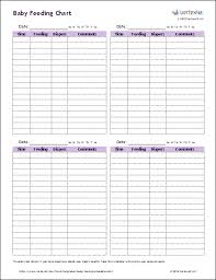 Printable Baby Feeding Chart Infant Feeding Best Infant