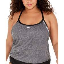 Nike Nike Black Plus Size Texture Stripe Layered Tankini Swim Top Us 2x Walmart Com Walmart Com