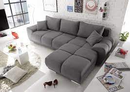 In our wide selection of fabric sofas, you can find a fit for any room. Ecksofa Couch Schlafcouch Schlafsofa Funktionssofa Ausziehbar Dunkelgrau 289 Cm