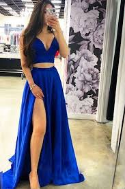 2 Piece Royal Blue Prom Dresses Royal Blue Prom Dresses Prom Dresses Blue Piece Prom Dress