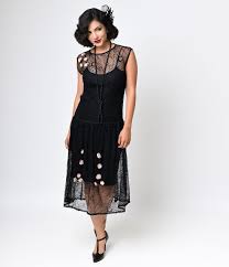 1930s Dresses 30s Art Deco Dress Cocktail Dress Vintage Sheer Lace Dress Vintage Flapper Dress