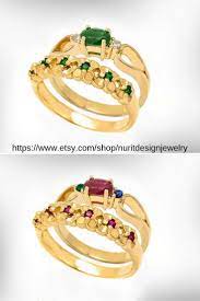 Emerald And Diamonds Wedding Set 14k 18k Gold Wedding Rings Etsy 18k Gold Wedding Rings Etsy Wedding Rings Wedding Rings Sets Gold
