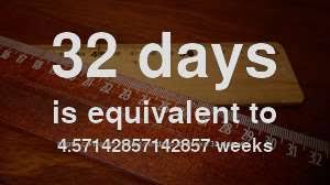 And chances are, you're also even closer to delivery, since the average twin pregnancy is considered full. 32 D To Wk How Long Is 32 Days In Weeks Convert