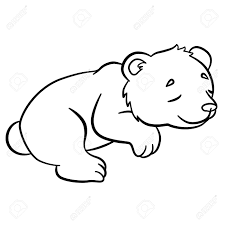 Vettoriale Disegni Da Colorare Animali Selvaggi Little Baby Orso