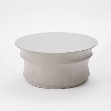 Unfade memory round drum coffee table hollow interior storage, reclaimed wood bowl shape side tables 23.6 x 10.6 (diameter x h) (black) $158.82. Round Sculpted Drum Concrete Coffee Table