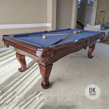 8 Foot Cl Bailey Elayna Warm Chestnut With Academy Blue Cloth Billiards Dkbilliards Playpool Mancave Gameroom Pooltable In 2020 Play Pool Game Room Pool Table