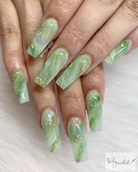Vicky On Instagram Jade Nails Jade Jewelry Is Well Known In Many Asian Countries For Its Beauty And Meaningful Rep Jade Nails Gem Nails Pretty Acrylic Nails