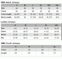 Nba Replica Jersey Size Chart Nike Replica Basketball