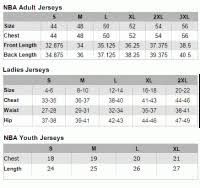 nba replica jersey size chart nike replica basketball