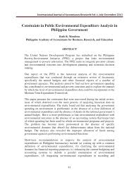 pdf constraints in public environmental expenditure