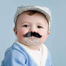 Chill Baby Hilarious Moustache Novelty Pacifier Dummy Fred Yellow Octopus