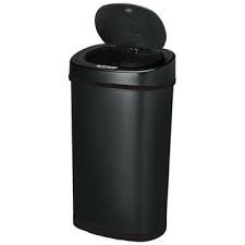 Ns Dzt 50 9bk 50 Liters 13 2 Gallons Hands Free Infrared Motion Sensor Trash Can In Matte Black By Nine Stars Kitchensource Com