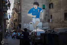 The Murales Of Diego Armando Maradona In Naples Quartieri Spagnoli Sfondi Napoli