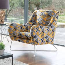 This timeless design compliments any bedroom. Fitzroy Geometric Pattern Fabric Accent Chair