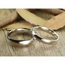 His And Hers Matching White Gold Polish Wedding Bands Rings 6mm And 4mm Wide Titanium Rings Set Titanium Ring Set Couples Ring Set Wedding Ring Bands