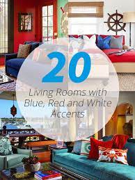 Check out this red white and blue pinwheel wreath. 20 Beautiful Living Rooms With Blue Red And White Accents Home Design Lover
