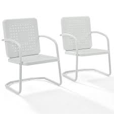 Crosley Bates Chair In White Set Of Two Walmart Com In 2020 Metal Chairs Chair Metal Lawn Chairs