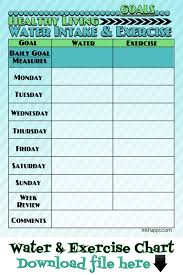 Water Intake And Exercise Tips Plus A Tracking Chart Water