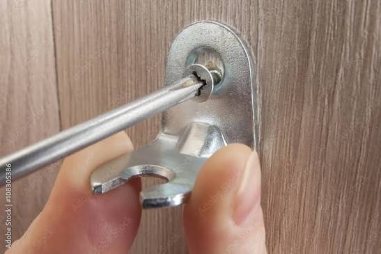 Screw Being Screwed In Wooden Furniture using phillips screwdriver  close-up. Stock Photo | Adobe Stock