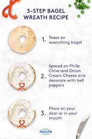 3 Step Bagel Wreath Recipe Kraft Recipes Christmas Cooking Food