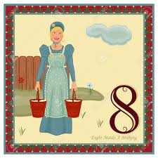 Eight maids a milking twelve days of christmas hallmark keepsake ornament. The 12 Days Of Christmas 8th Day Eight Maids A Milking Saved Royalty Free Cliparts Vectors And Stock Illustration Image 8265087