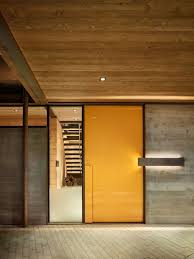 Mid century modern art 'wonky doors' chartreuse doormat. 7 Examples Of Colorful Front Doors That Brighten Up These Modern Homes